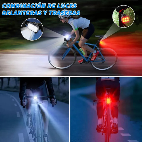 Lampara Bicicleta Led Recargable Ip65 Delantera Trasera