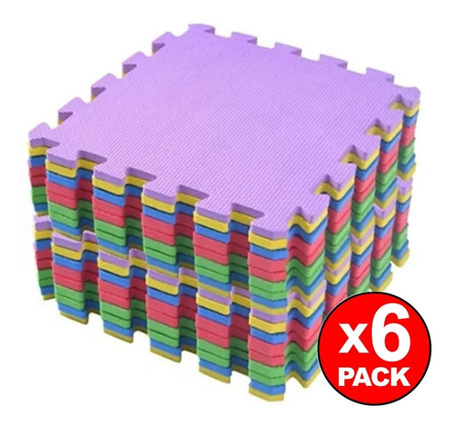 Piso De Goma Eva 50x50 9mm De Espesor Pack X6 Unidades Promo