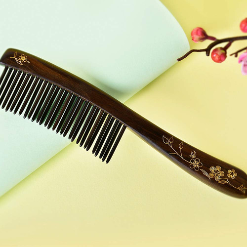 Tan Mujiang Peine De Madera De Dientes Anchos Insertados Par