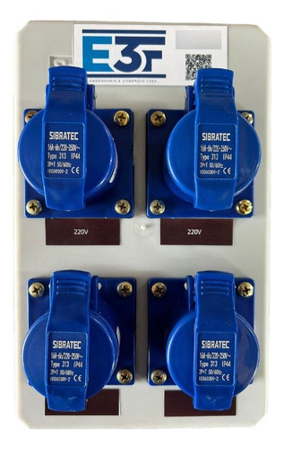 Quadro Com Tomadas 2p+t 16a 220v Extensão P/canteiro Obras