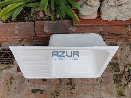 Pileta Lavadero Baño Cocina Bacha Reforzada 48x80 Con Mesada Blanco