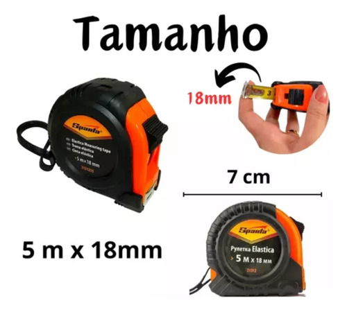 Kit 6 Trena De Aço 5m Emborrachada Trava Profissional Sparta