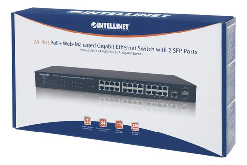 Switch Intellinet Gigabit Ethernet 560559 24 Puertos Poe + 2