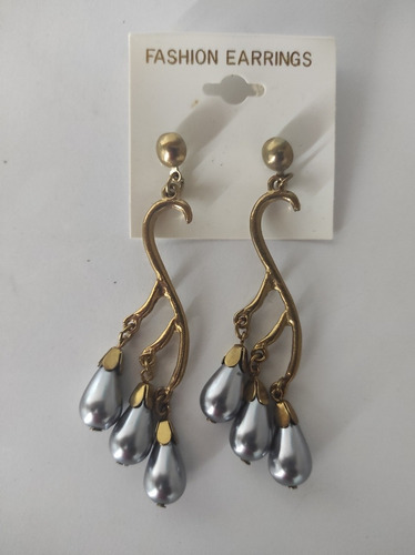 Zarcillos Pendientes Elegantes Fiesta Bonitos Dorado Platead