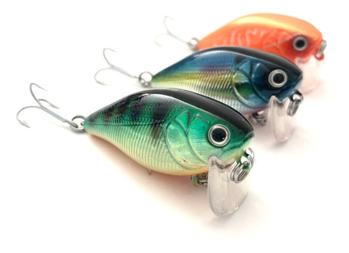 Kit 3 Señuelos Strike Pro Cranky X Ss 50f Pesca Tarrairas