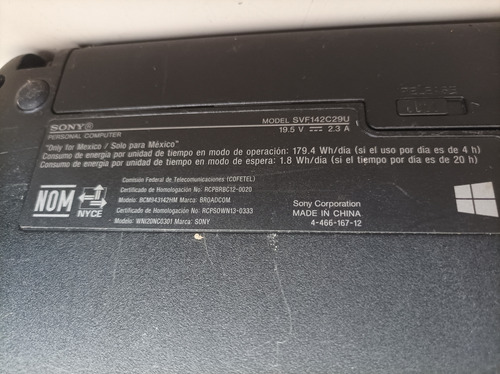 Sony Svf142c29u Svf14321clw Pzas Dahkcamb6a0 Motherboard Fle Negro (Usado)