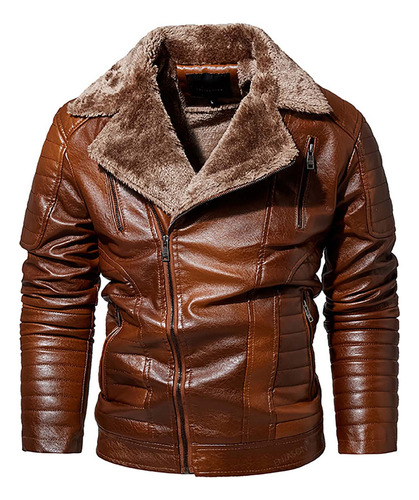 Chamarra L Jacket Coat Hombre Moda Invierno Forro Polar Cuer
