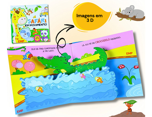 Kit 2 Livros Infantil Pop Up 3d Animais Da Fazenda E Safari Na Selva Capa Dura