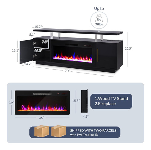 Soporte Tv Para Pantallas De 70 A 75 Pulgadas Con Luces Led