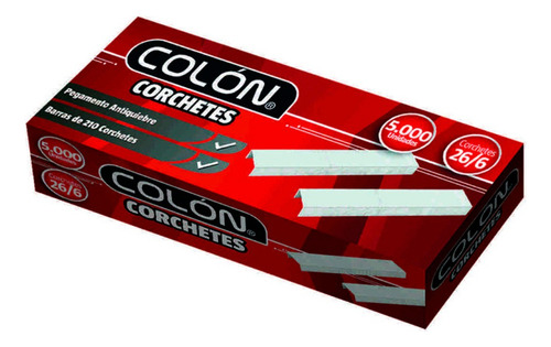 3 Cajas De Corchete 26/6 5000 Unidades Colon Color Gris