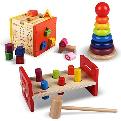 Waliki Juguetes Golpeando Banco Con El Martillo, Madera Form