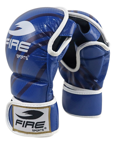 Par Guanteletas Fire Sports Box Entrenamiento Pvc Azul-gris