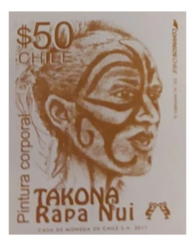Sello Postal Estampilla Chilena Takona Rapa Nui 