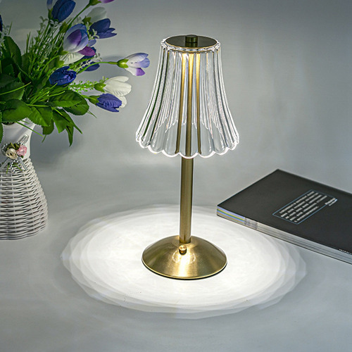 Q 2pcs Lámpara De Mesa Decorativa De Cristal Led 800mah