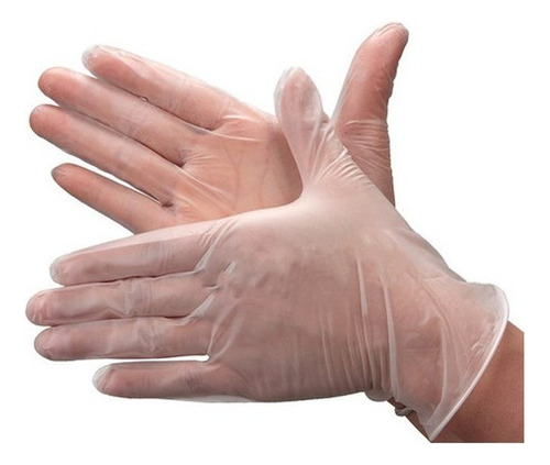 Guantes Descartables De Vinilo Ultra Resistentes Caja X 100 L