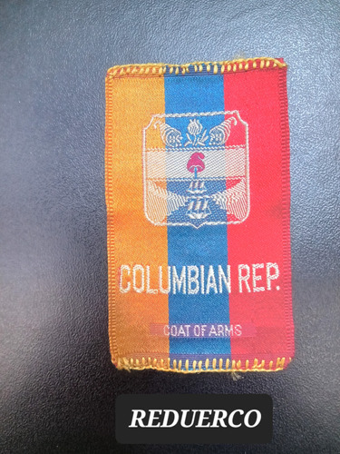 Escudo De Armas Columbian Republic Colombia En Tela 7,5x4,5