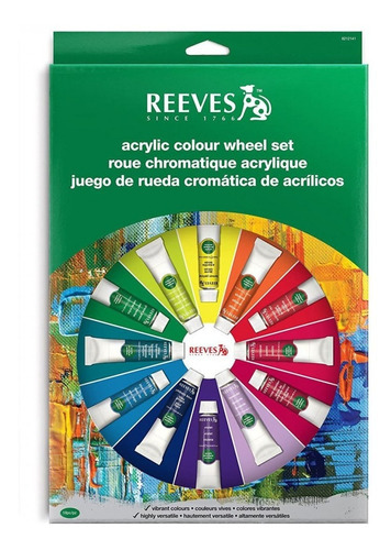 Estojo Tinta Acrílica C/18 Pcs Wheel Set Reeves