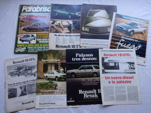 Publicidades + Revista Renault 18 Tx Gtx Gtd Break Catalogo