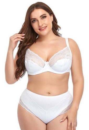 Hermoso Conjunto Lencería Cuadro Tallas Grandes 40e-48e