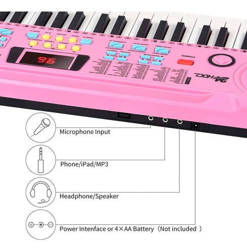 Imagen 5 de 8 de Teclado Órgano Rosa Music 61 Tec 100 Tone 100 Ritm Bd 612