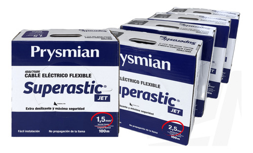 Cable Unipolar Superastic Prysmian 2.5 X400mts Y 1.5 X100mts