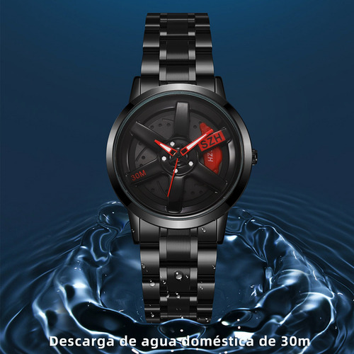 Reloj De Rueda De Coche Diseño Creativo Giratorio En 3d Rojo