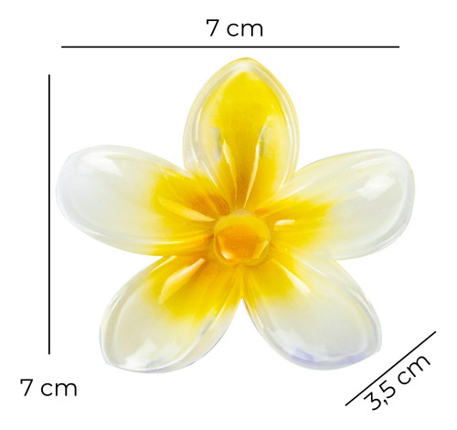 Kit 3 Presilha Grande Flor Do Havaí Cabelos Prendedor Praia