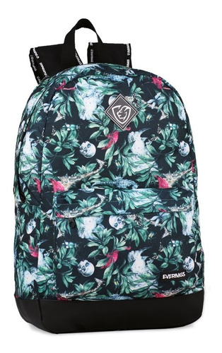 Mochila Bolsa 22l Floral Verde Multiuso Casual Confortável