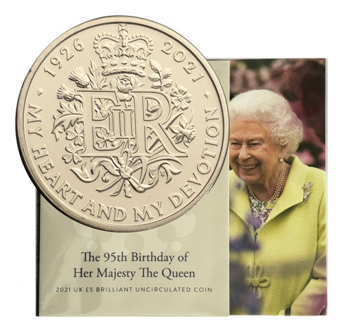 Moeda Oficial 2021 95 Anos Rainha Elizabeth Ii Inglaterra