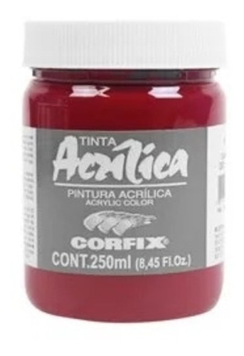 Tinta Acrílica Corfix 250ml Carmin 59 Gr 2