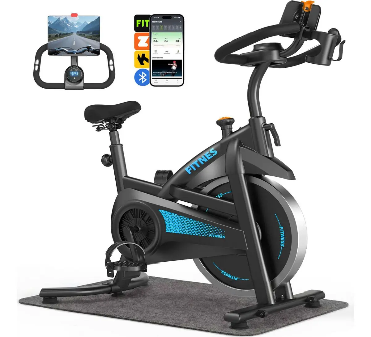 Bicicleta Ergométrica Spinning Rmira Com Bluetooth, Inércia 12kg e Suporte 150kg