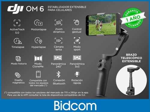 Imagen 2 de 10 de Estabilizador Fotos Videos Dji Osmo Mobile 6 Cámara Celular