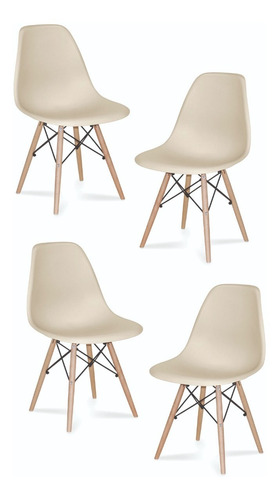 Silla Eames Beige Combo Cuatro Unidades