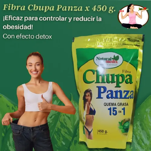 Chupa Panza Polvo Fibra 450gr, Quema Grasa 15 En 1