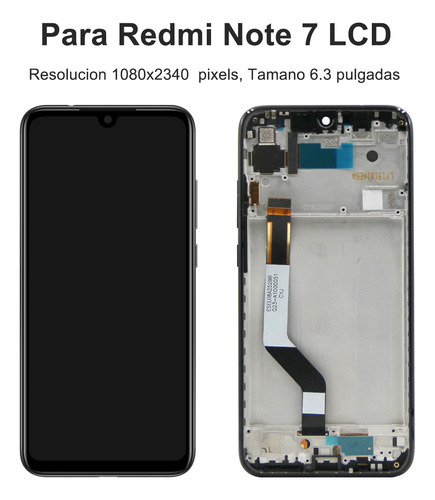 Okbichi Pantalla Para Xiaomi Redmi Note7 Con Marco M1901f7g, M1901f7h, M1901f7i, M1901f7s