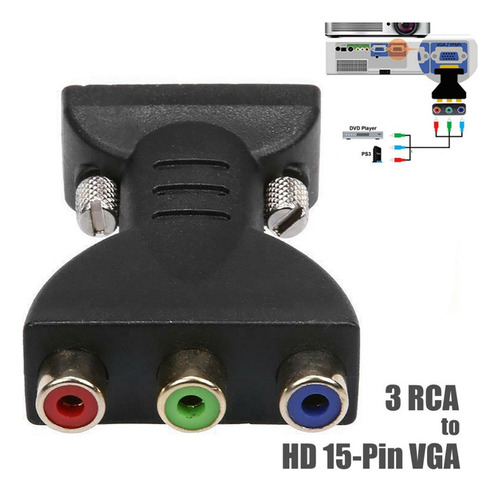 .. Conector De Vídeo Componente Estilo T Hembra Vga 3rca Rgb