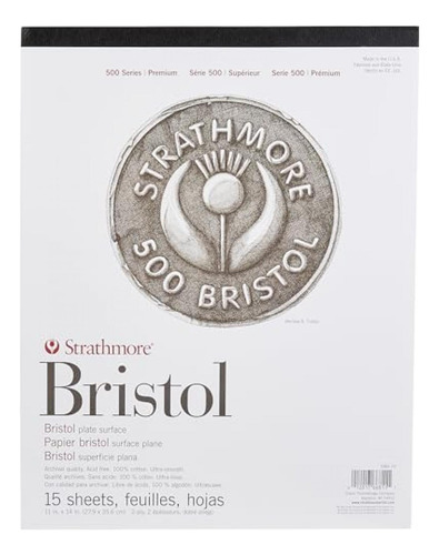 Strathmore Series Bristol, 2-ply Plate Surface 11x14 White