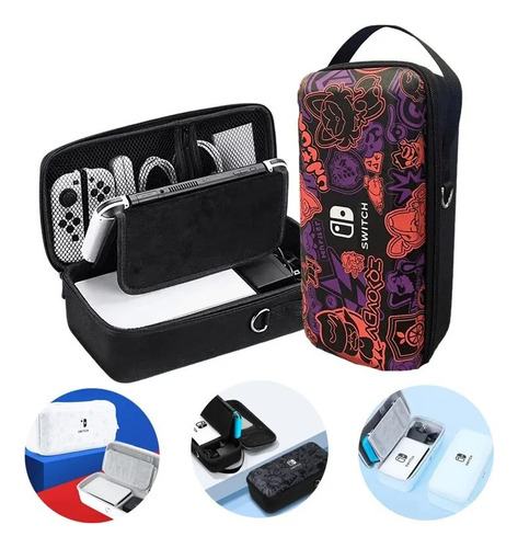 Funda Negra Para Nintendo Switch Oled Y Dock Negro