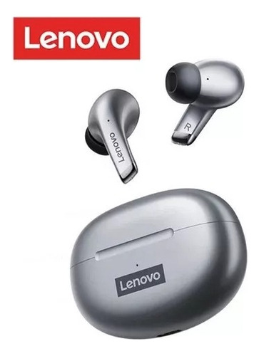 Fone de ouvido in-ear sem fio Lenovo LP5 cinza com luz LED