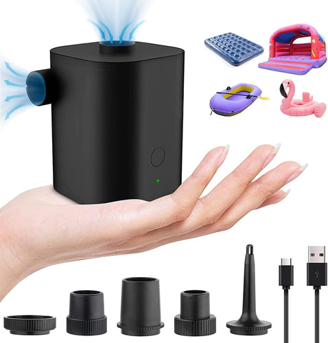 Portable Air Pump, Electric Air Pump With 5 Free Nozzles,