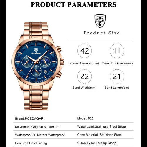 Reloj Deportivo De Cuarzo Poedagar Calendar Luminous