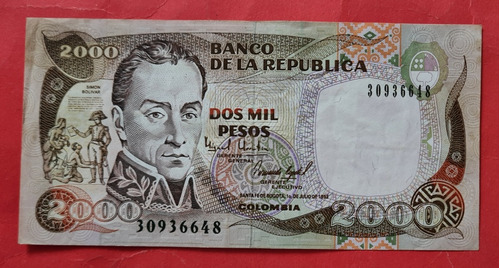 Billete Dos Mil Pesos 1993.