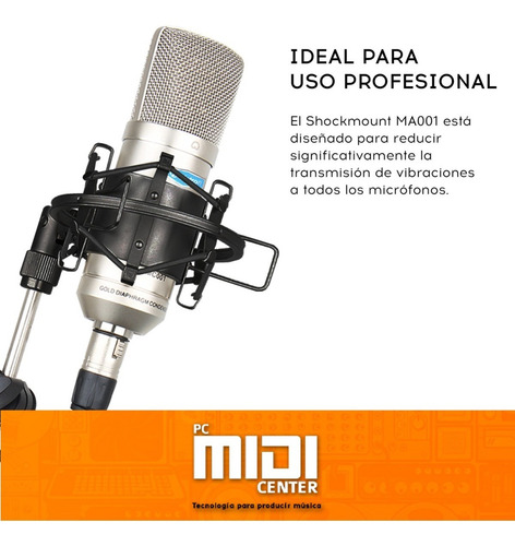 Imagen 4 de 8 de Shockmount Araña Alctron Ma001 Black Microfono Condensador
