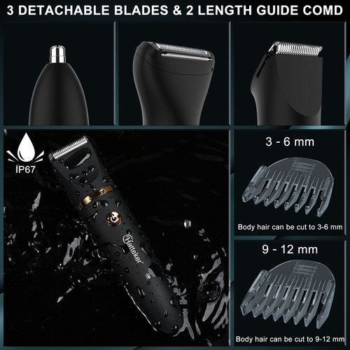 Barbeador Eletrico Aparador Pelo Homen Shaver Maquina Barbear Cabelo Barba Pelos Do Nariz 3 Em 1 Shaver Com Base