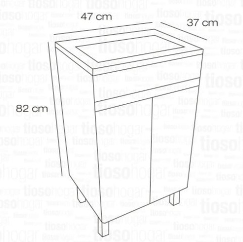 Vanitory Metal Baño 50cm + Mesada Bacha Patas Antihumedad