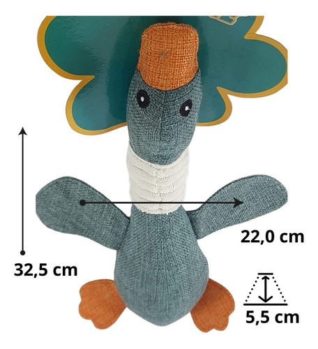 Brinquedo Ganso De Pelúcia Pet Bichinho Médio Porte Forte Cor Marrom-claro
