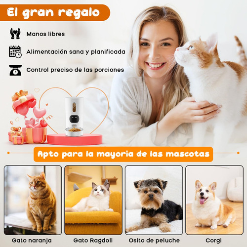 Comedero Automático Para Mascotas 4l, 5g, Wi-fi
