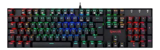 TECLADO GAMER REDRAGON MITRA K551 QWERTY ESPAÑOL LATINOAMÉRICA COLOR NEGRO CON LUZ RGB