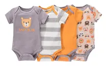 Comprar Pañaleros Set 4 Piezas Algodón Manga Corta Bebés Niño Niña