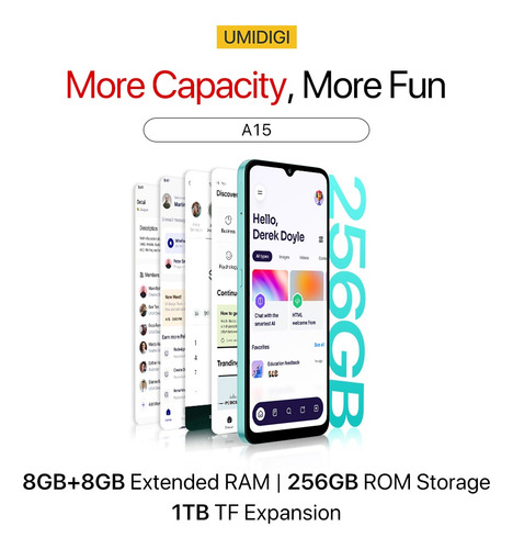 Umidigi A15, 16g Ram 256gb Rom 5000mah 64mp 4g 6.7inch, Uj